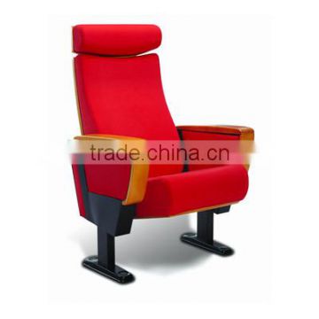 Auditorium chair seat with simultaneous interpretation system