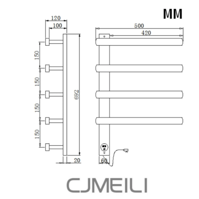 Bathroom Electric Heated Towel Rack, Towel Warmer for Bathroom, Wall Mounted Stainless Steel,4 Colours photo-5