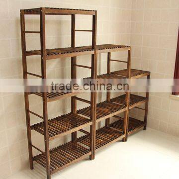 The Combination of Multilayer Solid Wood Flower Shelf Rack of Large Capacity High Flower Floor Type Shelf Display photo-5