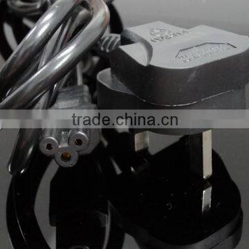Good After-sales Service British UK Mains Male Plug to IEC C5 Female Socket/3 Prong Mickey Mouse Power Cable 13A (amp) 2m photo-2