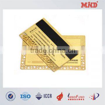 MDC1455 CR80 metal magnetic stripe VIP card gloden metal card