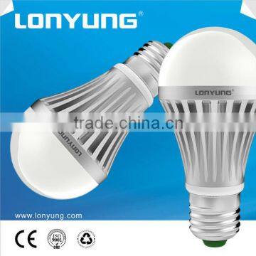 New design good heat dissipation energy saving led bulb with die cast aluminium housing & PC cover