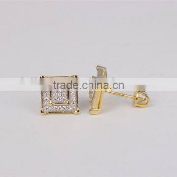 2016 United States Style Ladies' Micro Pave Stud Earring 925 Silver Jewelry Wholesale photo-5