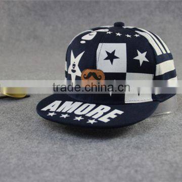 Wholesale 2016 Popular 6 Panel Star Printed Flat Brim Kids Cap photo-5
