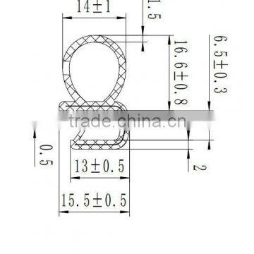 PVC edge trim for car door/windows/Rubber weatherstrips