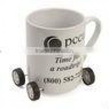 Promotional gift fancy ceramic coffee mug wheels