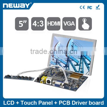 5 inch small SKD lcd Module with Resistive touch panel LED backlight