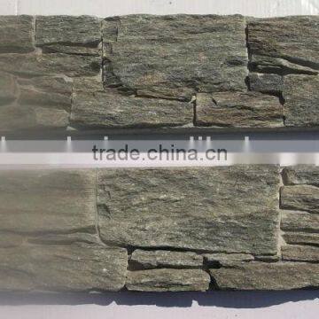 green quartzite stone wall decoration