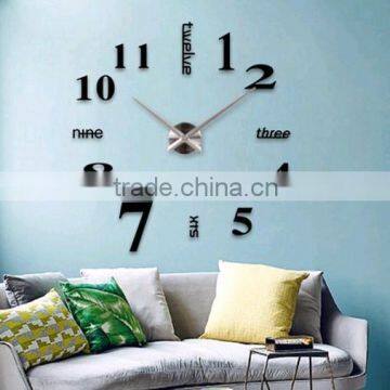 New Product Home Decor Big Size EVA Sticker Wall 3D Big Clock for Home Decorive