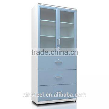 2 Layers Swing Door Drawers Document Cabinet