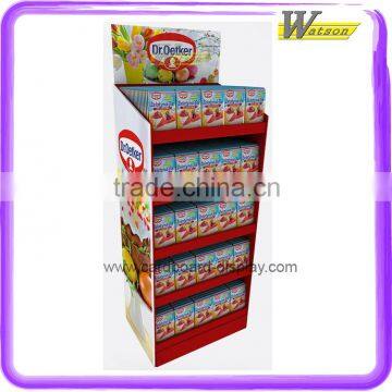 food shop hot sale 5 tier cardboard display shelf for cookies display