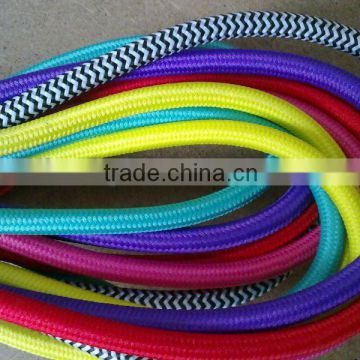 Colorful braided power cord cable