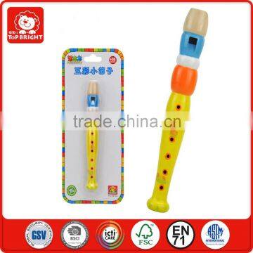 hotsale good quality toys factory 3 years old childen play the colourful model music toy safe and ASTM certificate wooden flute