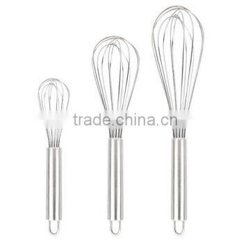 Hot sale food grade FDA and LFGB stainless whisk set kitchen products
