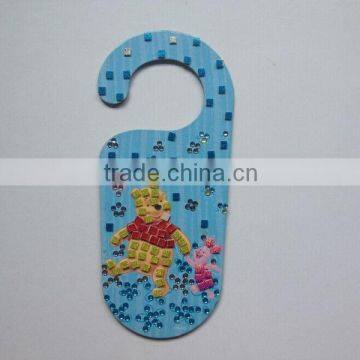 kids funny decorative DIY mosaic self adhensive tiles and jewels door hanger