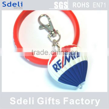 cheap custom LED keychain promotional rubber keyring