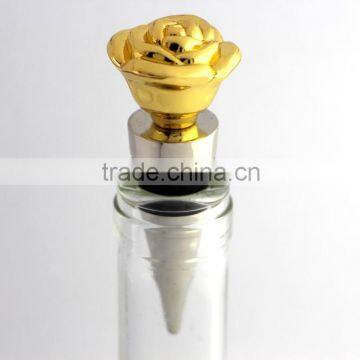 Wedding favors beautiful gold rose wine bottle stopper