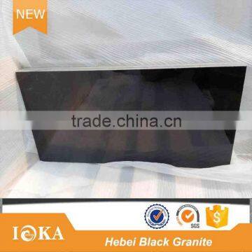 Polished China Hebei Black Granite Flooring Tiles