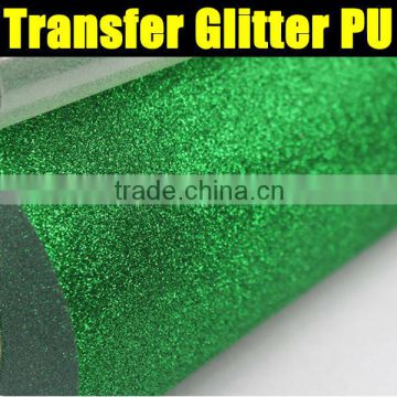 Heat transfer green glitter vinyl film