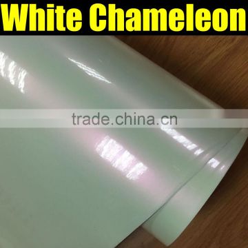 Very Strong Flexible Pearl White Chameleon Vinyl Film with Air Bubble Free 1.52*20m