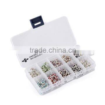 Top Quality 8mm 100pcs Metal Style #2 Caystal Rhiestone Ball Shape Spacer Beads Silver Plated Mix Color Lot For Jewelry Making