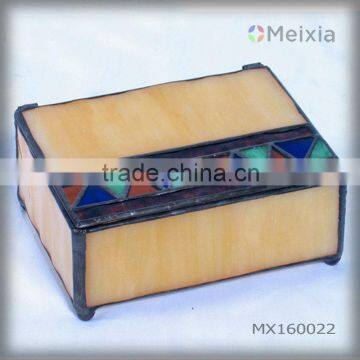 MX160022 logo custom stained glass antique glass jewelry box for promotion gift set