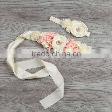 2016 new design pink and milk headband for sweet kids