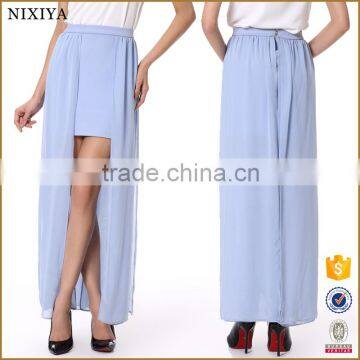 Summer wholesale ladies casual maxi long chiffon skirt for girls