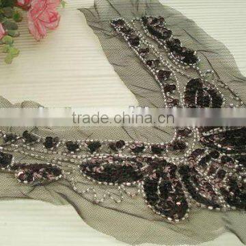 Fashion beaded collar trim, neck design of blouse