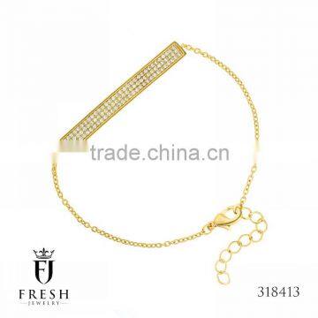 318413 - 3 rows set micro bracelet - Wholesale Gold Plated Jewellery, Gold Plated Jewellery Manufacturer, CZ Cubic Zircon AAA