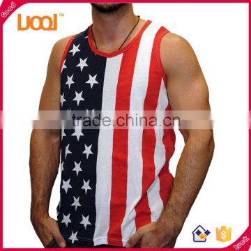 Men's Custom Printing Service Vest Stars & Stripes American Flag Tank Top Shirt