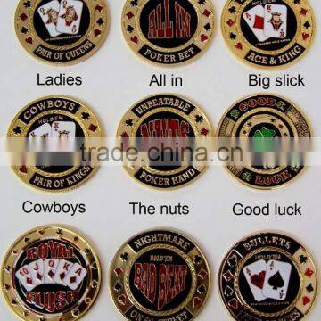 Poker card guard, High Quality Metal Poker Chips(24kt Gold Plated Finished), card guard protector