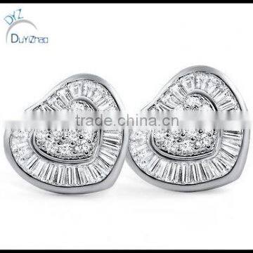 cheap silver heart earring studs