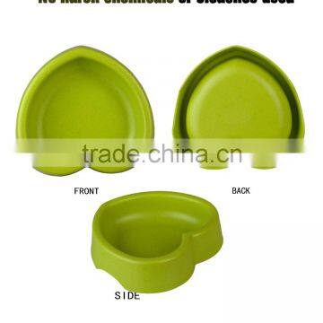 Go Slow Anti-Gulping Eco Bamboo Plant Fiber Dog Bowl Hear Shaped photo-5