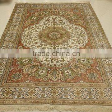 Classic Turkish knotted silk hand made antique persian rugs