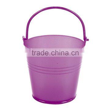 2016 New Fashionable Bright Purple Pails Recycled Wholesale Popular Promotional Mini Plastic Buckets with Handle for Decoration