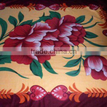 100% polyester big flower design fleece blanket