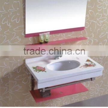 Amazing hotel project artificial marble countertop bathroom glass basin