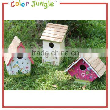 Bird house wood for birds, kids toy wooden birdhouse