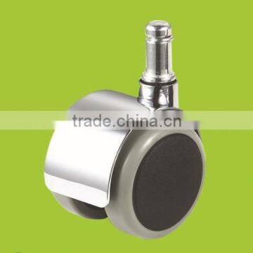 hot sale 50mm zinc alloy chrome plated ring stem pvc pressure brake furniture caster (FC4811)