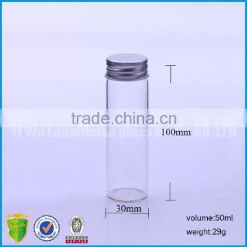 candy tube packaging with screw cap 50ml glass bottle