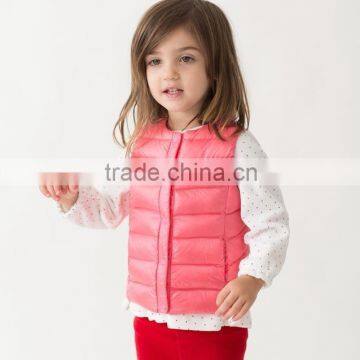 girls winter red sleeveless fleece crew neck down vest