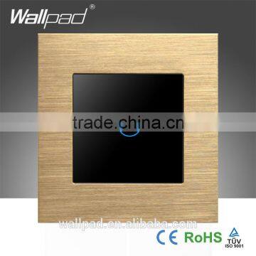 CE BS Approve New Arrival Wallpad 110-250V 1 Gang Touch Panel EU UK Gold Aluminium Metal Frame LED Touch Electrical Light Switch                        
                                                Quality Choice