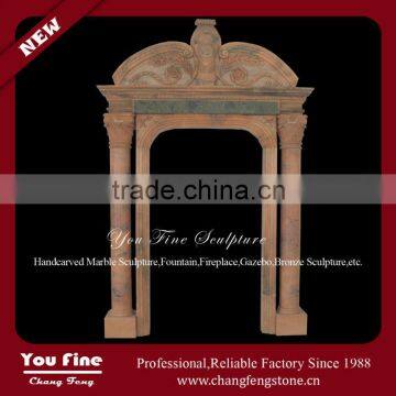 Natural Carved Stone Column Marble Door Surround For Sale