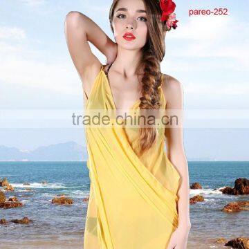 plain color yellow printed sarongs,transparent sarong