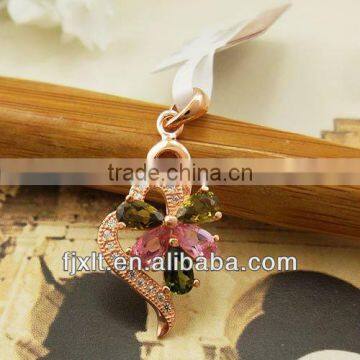 New Arrival Gold Plating 925 Sterling Silver Multi-color Gemstone Pendant