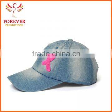 Hot Selling Promo Pink Ribbon Breast Cancer Awareness Baseball Cap