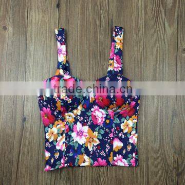 Hundres of styles Women's Fashion Designer Sexy Floral Spandex Bra Bustier Strappy Crop Tops Camisole Tank Top Plus Size S-XL