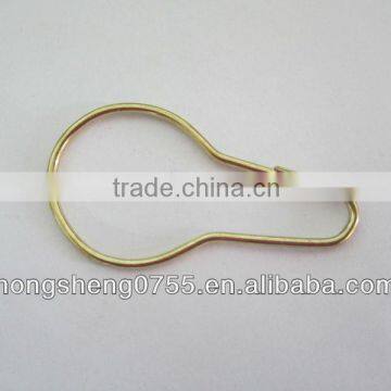 Metal safety pin with gold plated color