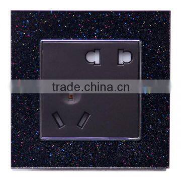 new arrive crystal PC panel 3 pin and 2 pin wall socket for home hotel office use